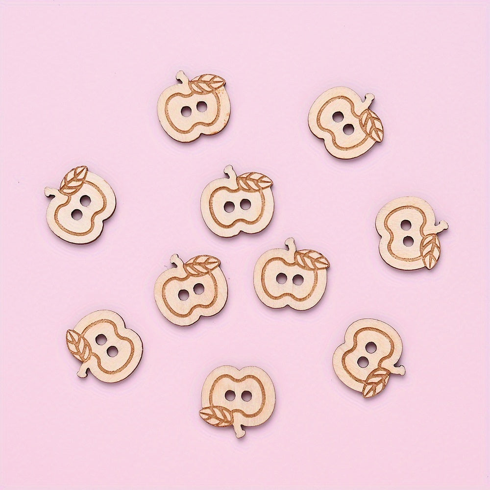 Apple Wood Double Hole Buttons