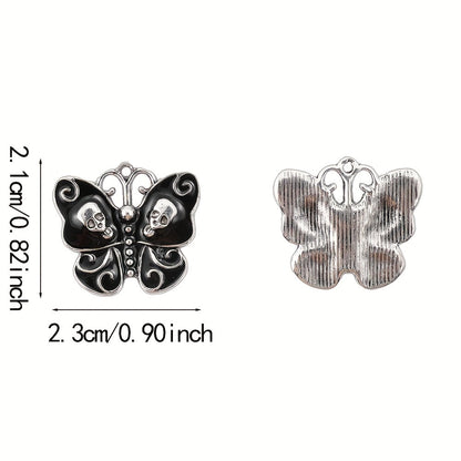 Halloween Skull Butterfly Charms