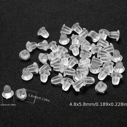 100PCS Soft Silicone Earring Back Set