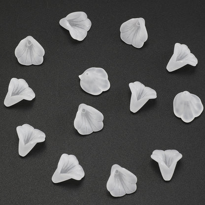 White Acrylic Horn Flower Beads