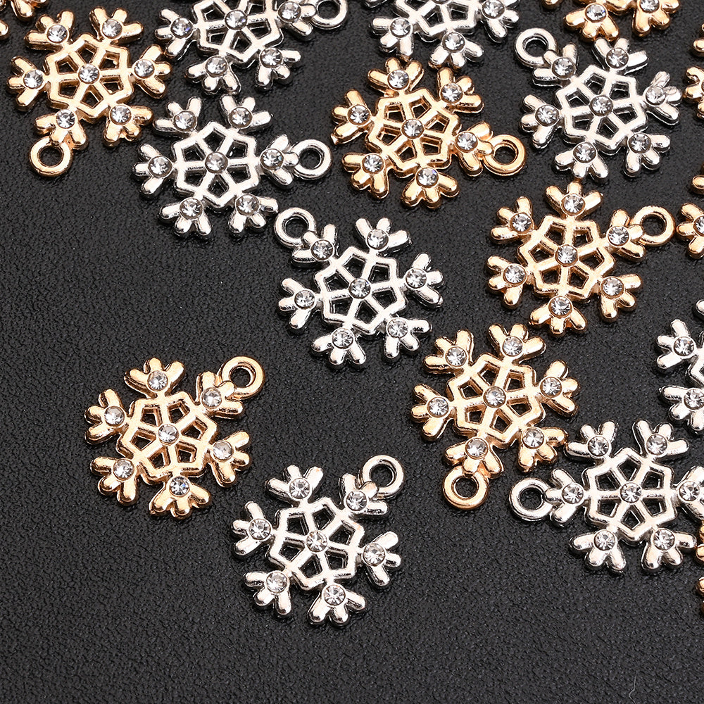 Christmas Rhinestone Snowflake Pendant Charms