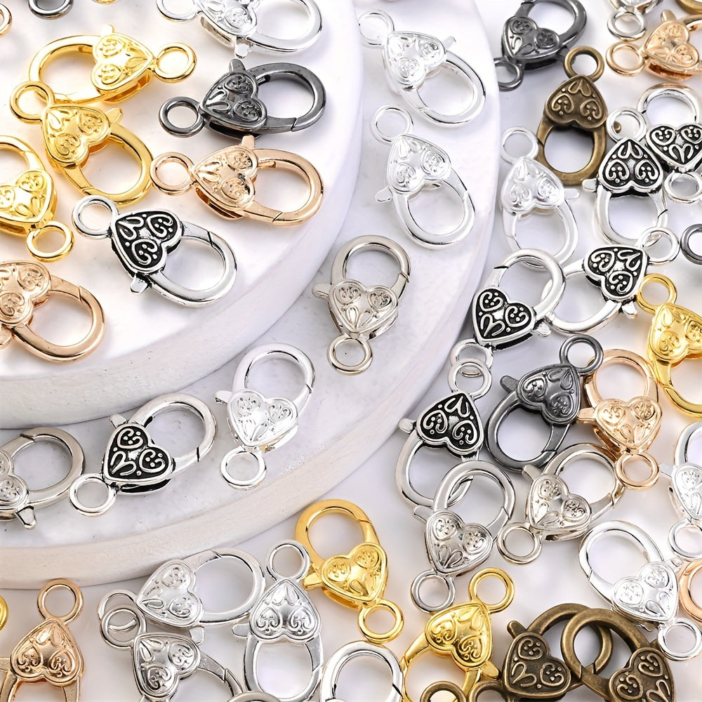 Peach Heart Alloy Lobster Clasps