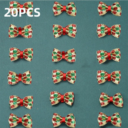 Christmas Gold Threaded Ripple Bow Embellishments