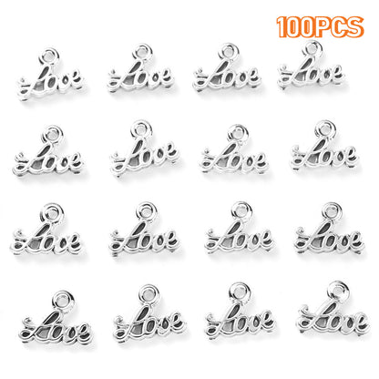 100PCS CCB LOVE Letter Pendant Set