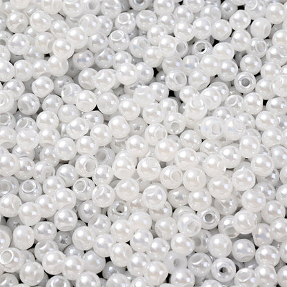 200PCS 4mm Cream Glass Rice Beads