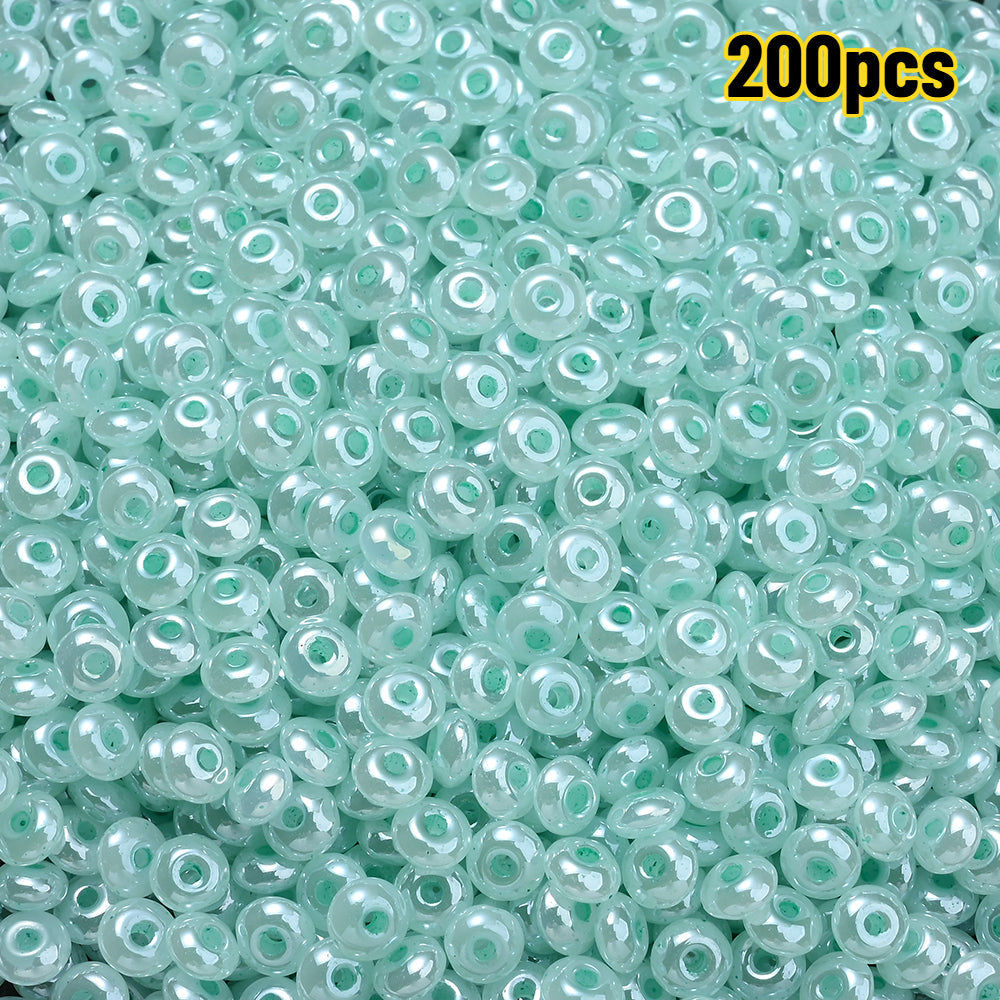 200-Piece 5 mm Glossy Ice Cream Glass Beads