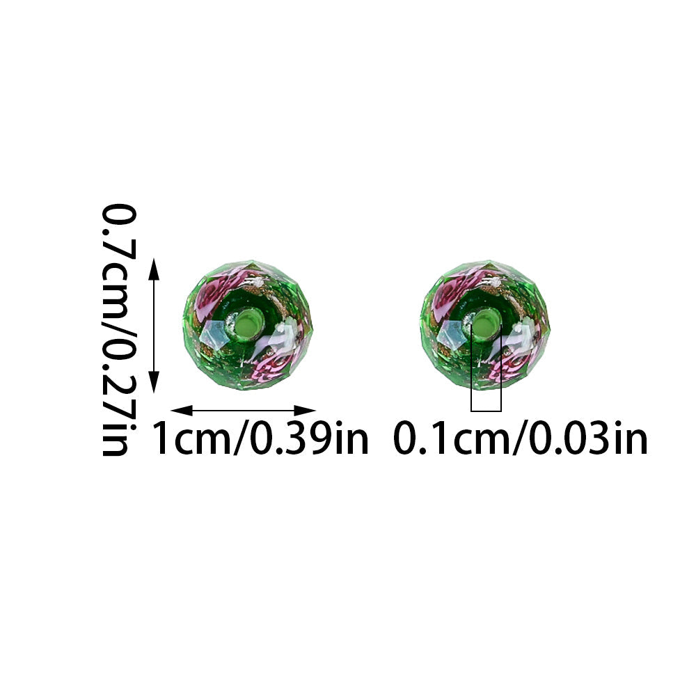Faceted Rose Flower Glass Beads