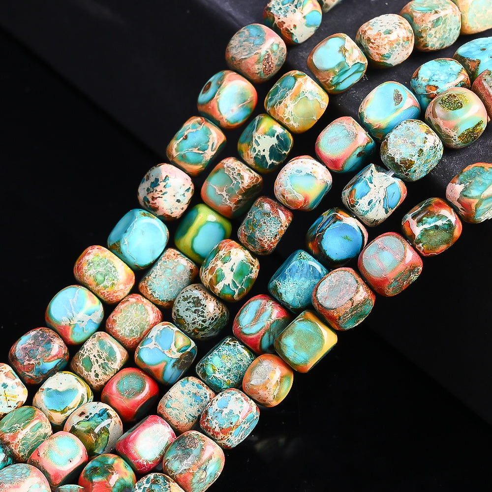 Orange Blue Stone Spacer Beads