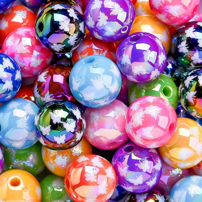 Butterfly Printed Acrylic Beads