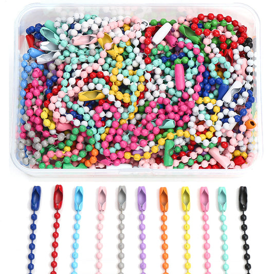 100PCS Colorful Metal Bead Chain Connector Set