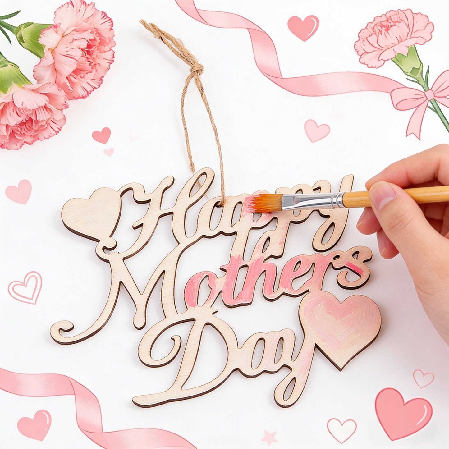 10-Piece Mother's Day Blank Wooden Sign Set