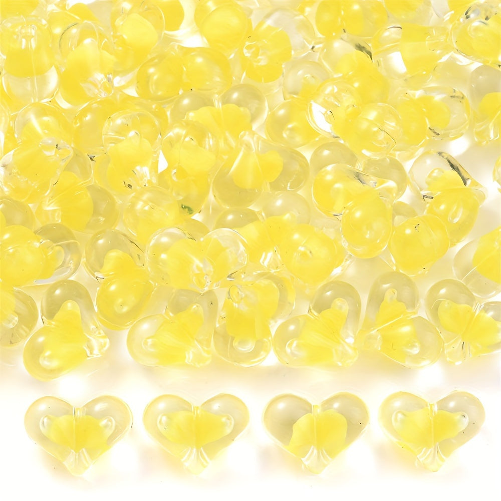 Peach Heart Acrylic Beads