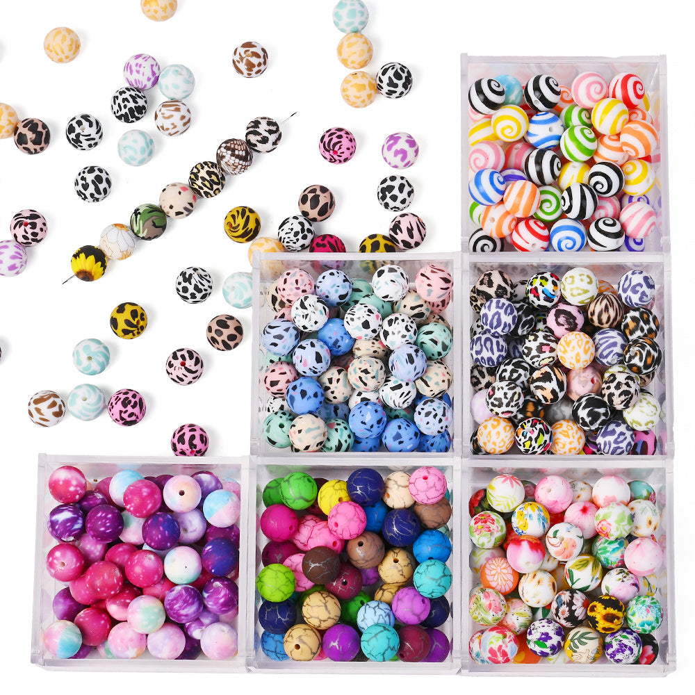 Vibrant Silicone Focal Beads Set