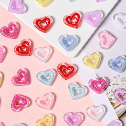 Acrylic Heart-Shaped Beads