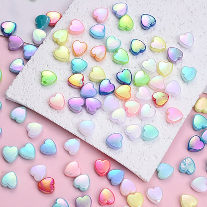 100-Piece 9 mm Love Acrylic Spacer Beads