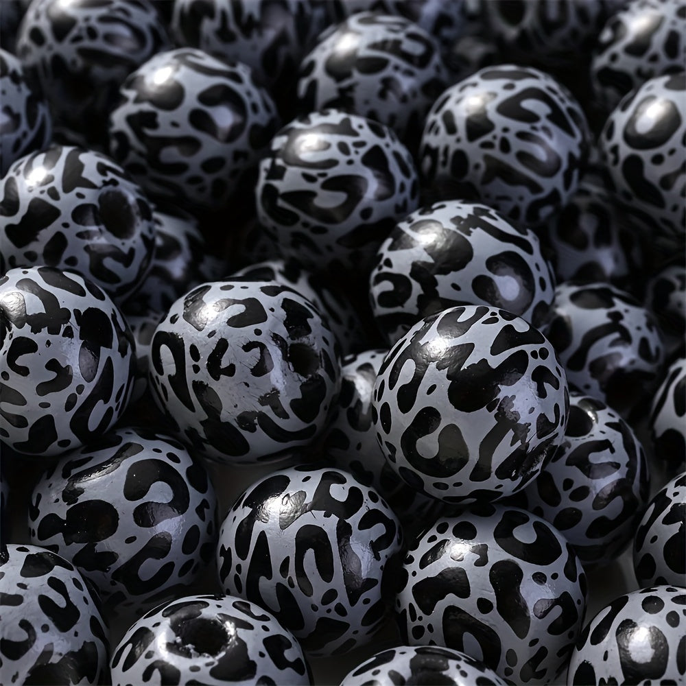 Leopard Print Wooden Beads