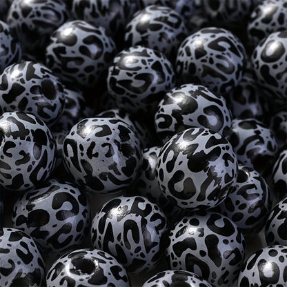 Leopard Print Wooden Beads