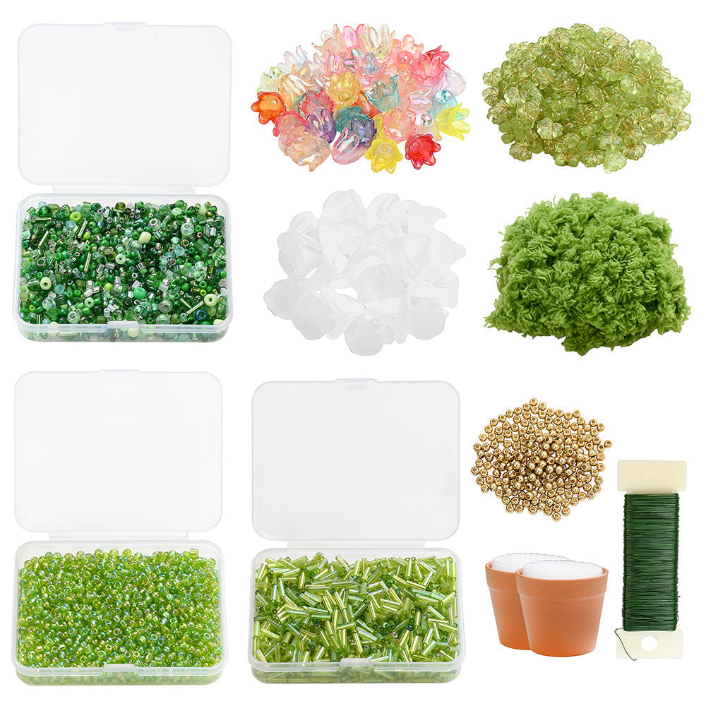 Green DIY Mini Potted Plant Bead Kit