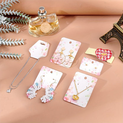 120-Piece Floral Jewelry Display Card Set