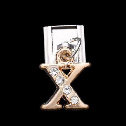 1PC Rhinestone A-Z Letter Modular Bracelet Charm Set