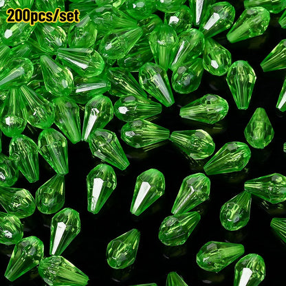 Faceted Waterdrop Acrylic Beads