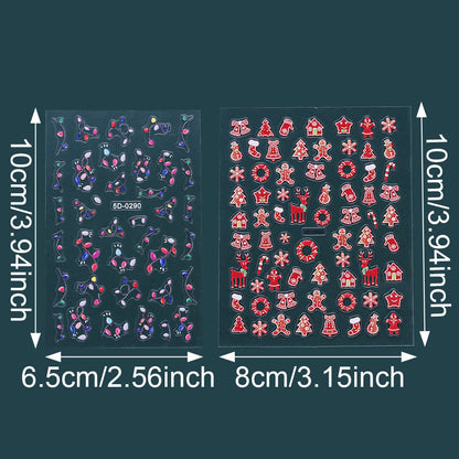 Christmas 5D Relief Nail Art Stickers