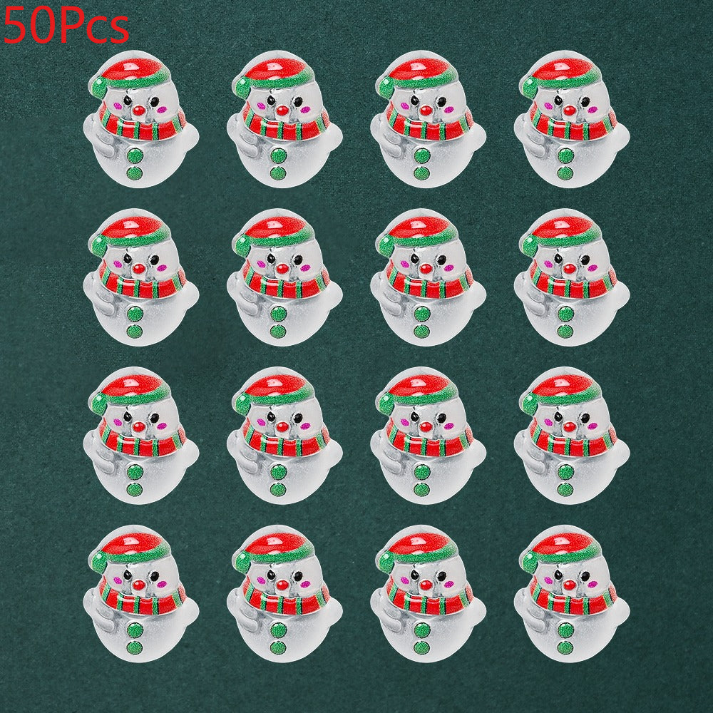 Frosted Acrylic Christmas Snowman Beads