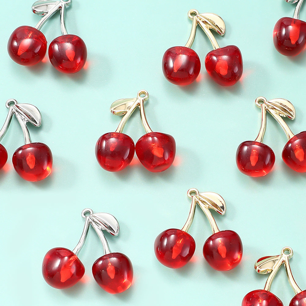 2PCS Fruit Cherry Fashion Pendant Set
