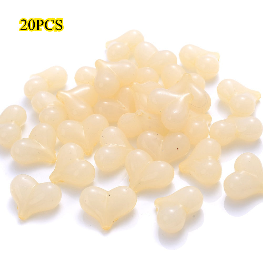 20PCS 17×21mm Multicolor Acrylic Heart Spacer Beads
