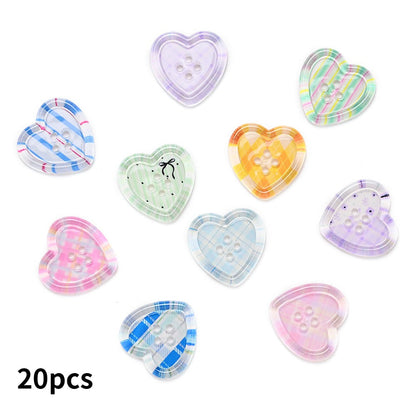 Colorful Heart Sewing Buttons