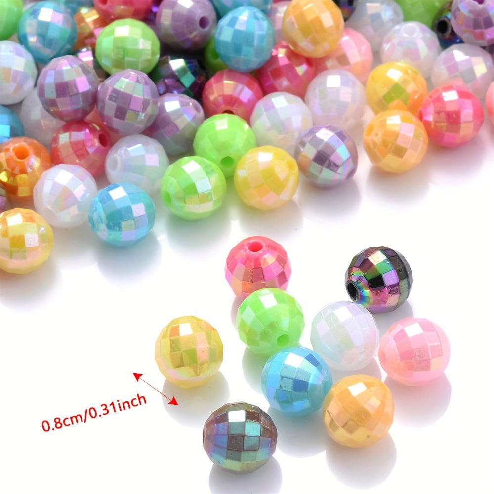 100PCS 8mm Earth-Themed Round Acrylic Bead Set