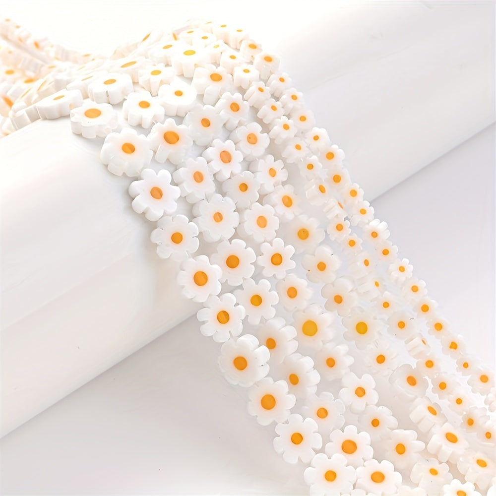 4/6/8mm Glass Daisy Flower Beads - DIY Jewelry Making for Bracelets
