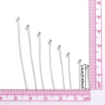 200-Piece 16-50 mm Flat Head Jewelry Head Pins