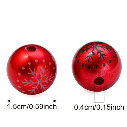 Christmas Snowflake Acrylic Beads