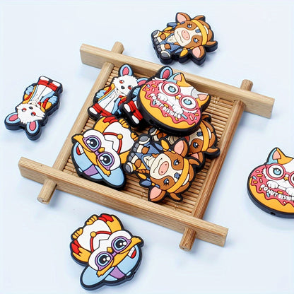 Silicone Owl and Fox Focus Spacer Beads