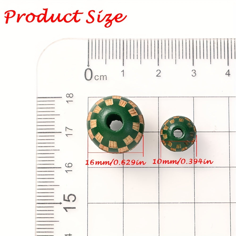 Checkerboard Wooden Spacer Beads