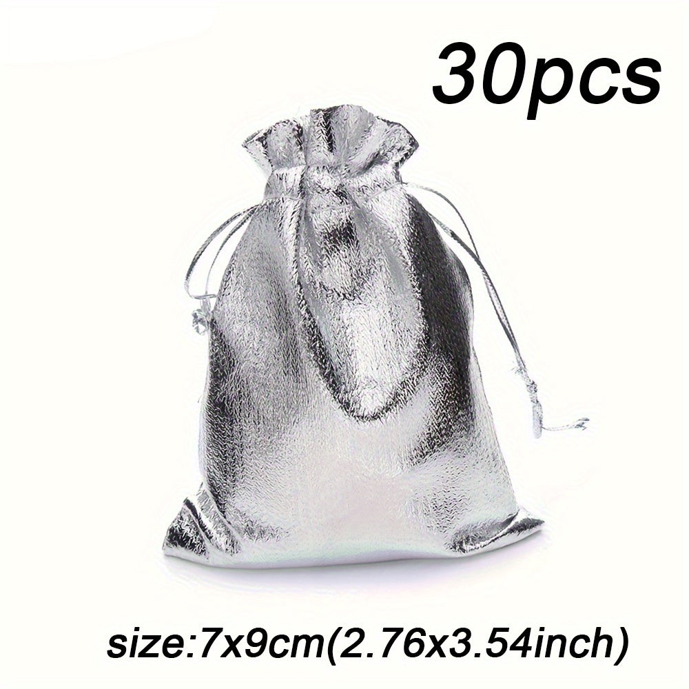 30-Piece Gold & Silver Drawstring Jewelry Gift Bags