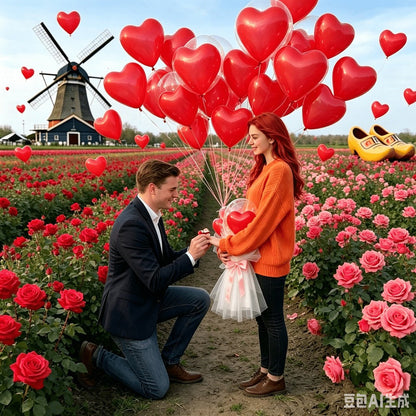 Bubble & Red Heart Balloon Set