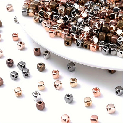 100PCS 3mm Multicolor Cube CCB Spacer Bead Set