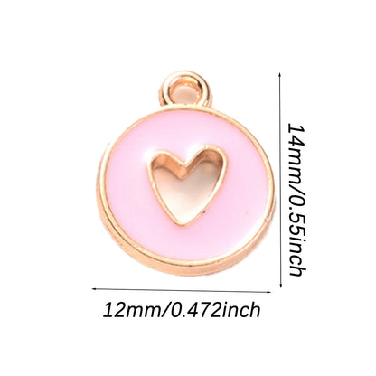 Valentine's Day Round Openwork Heart Alloy Charms
