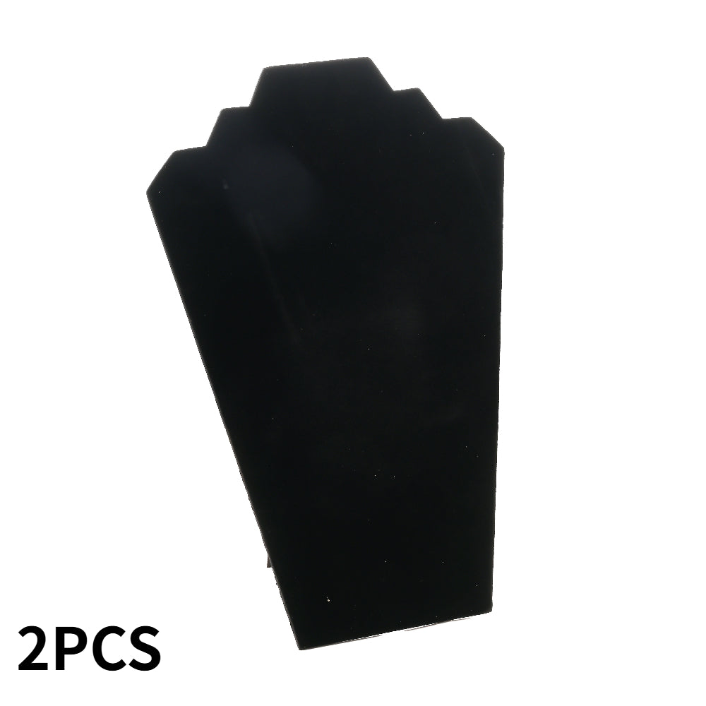 1-Piece Black Velvet Double-Layer Necklace Display Stand