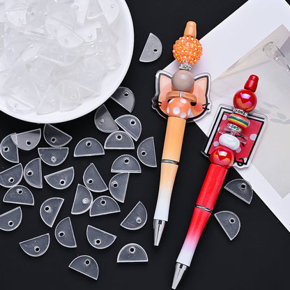 Transparent Acrylic Semicircle Spacer Beads