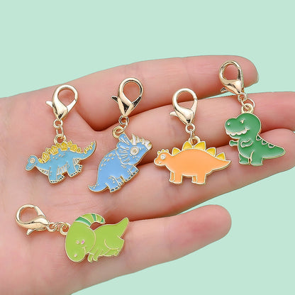 24PCS Multicolor Dinosaur Mini Keychain Set