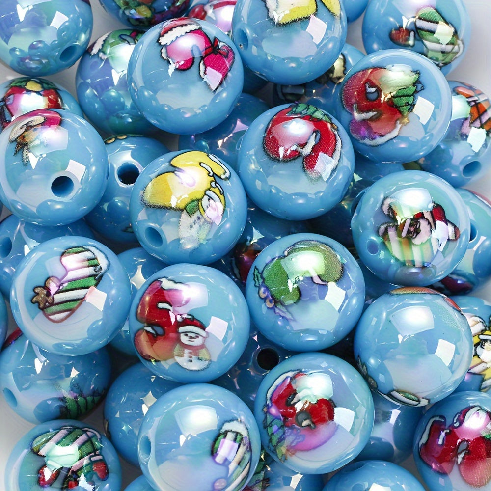 Christmas Printed Acrylic Beads