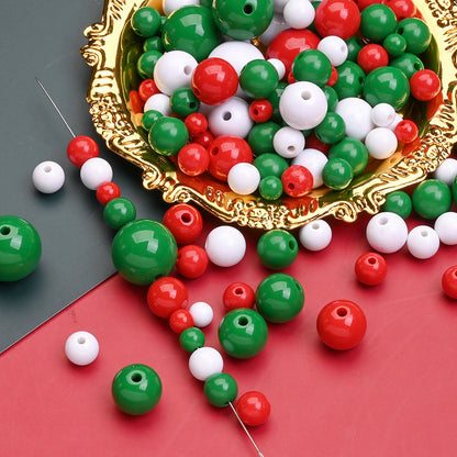 Christmas Round Acrylic Beads