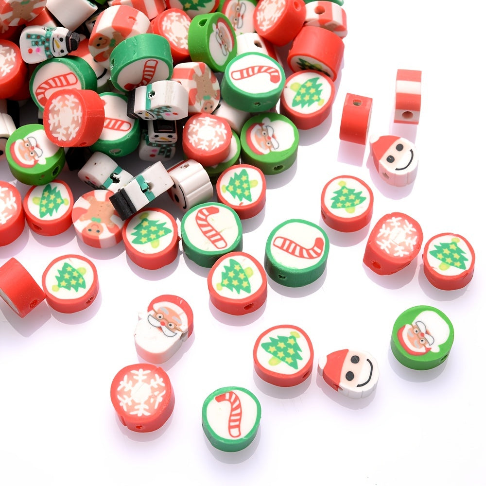 Christmas Polymer Clay Beads Set