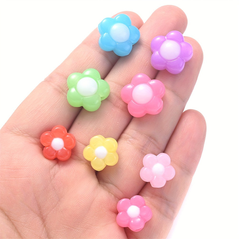 Mixed Color Flower Acrylic Beads
