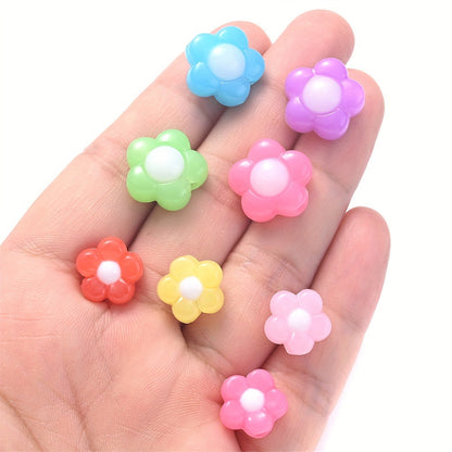 Mixed Color Flower Acrylic Beads