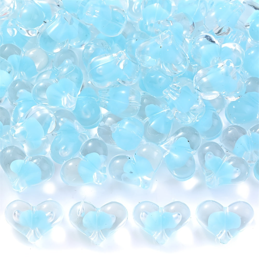 Peach Heart Acrylic Beads