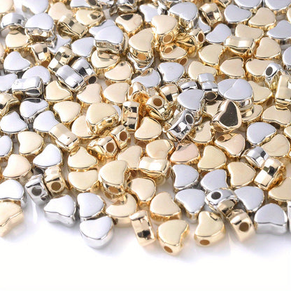 Gold & Silver Love CCB Beads